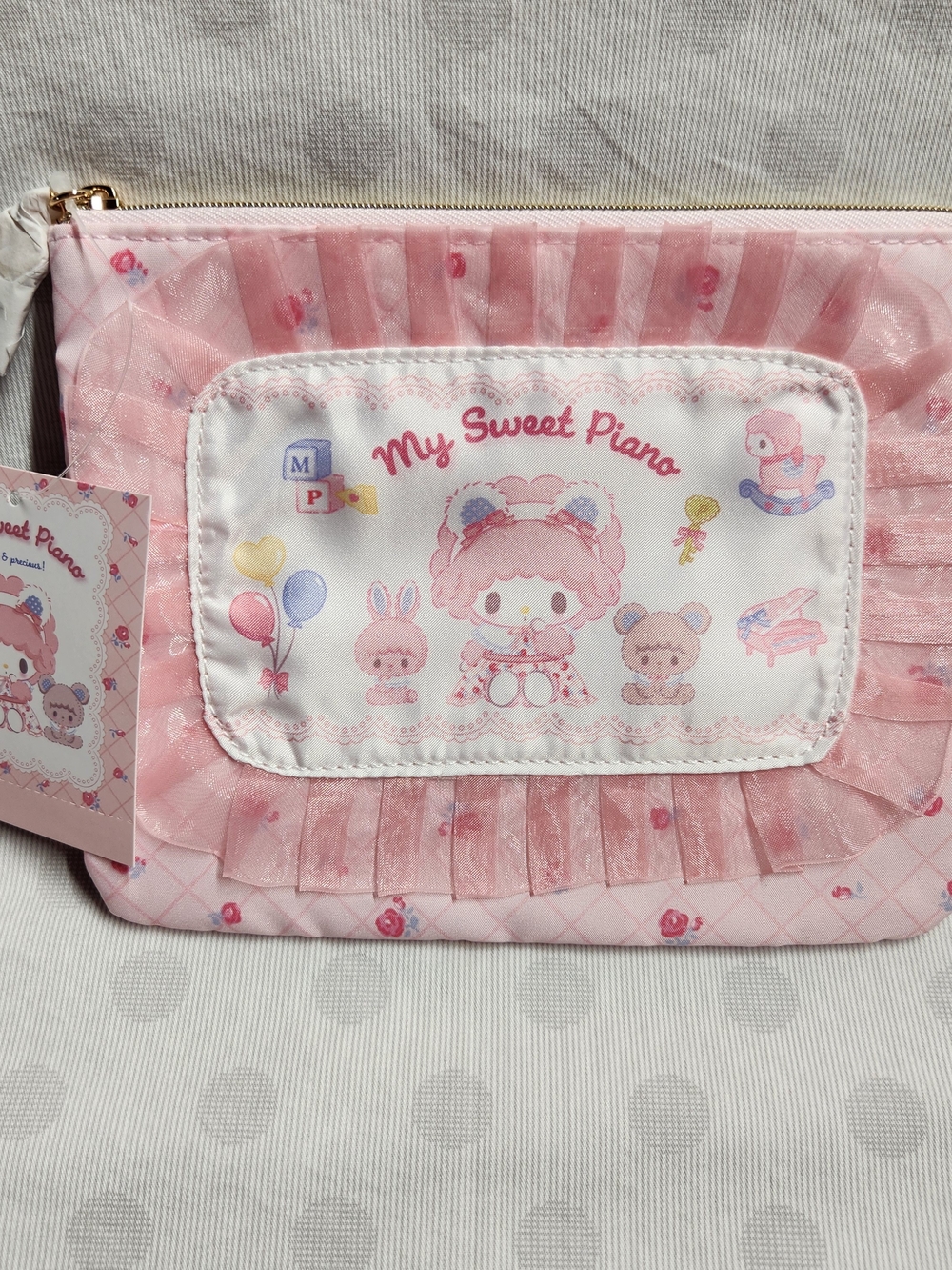 Sanrio My Sweet Piano Ruffle Flat Pouch "My Littel Treasures" NWT